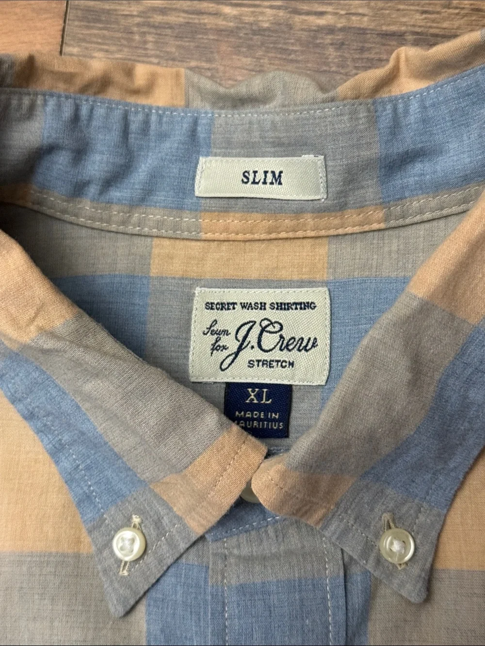 J.Crew Secret Wash Stretch Slim Fit Buffalo Plaid Button Down Shirt XL